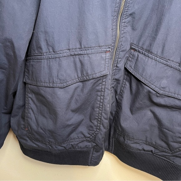 Tommy Bahama Fez Frond Reversible Bomber Jacket Mens Sz M Navy Blue Snap Pocket - Picture 12 of 16